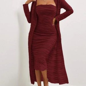 Crease Tube Bodycon Dress SHEIN